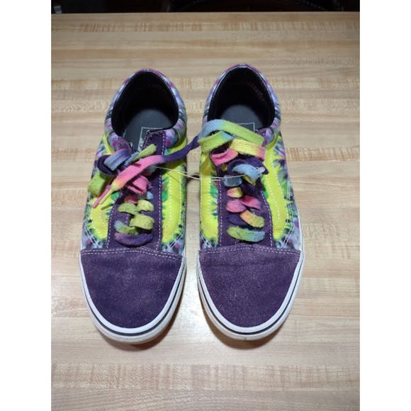 Vans Off The Wall Men's 7.5 Women's 9 Purple Tie Dyed Sneakers - Picture 4 of 8